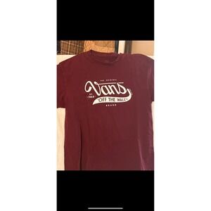 Vans Off The Wall T-Shirt Mens Medium Maroon Graphic‎ Logo Tee